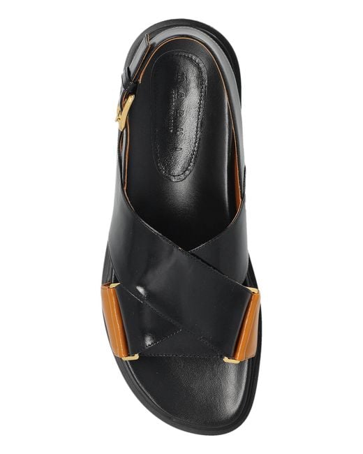 Marni Black Leather Sandals
