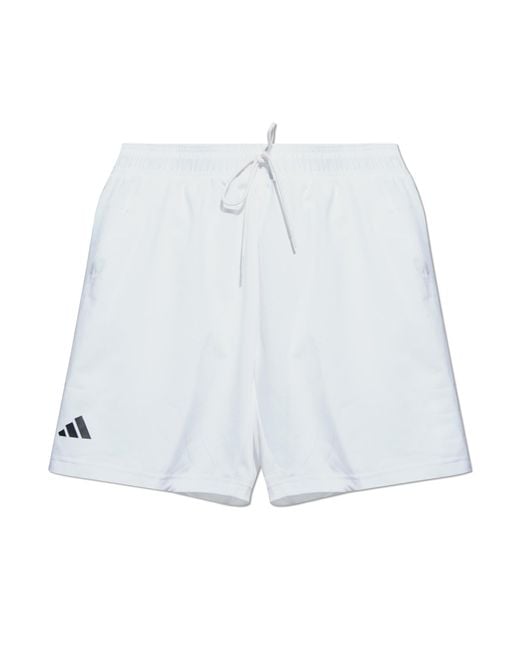 Adidas Originals White Shorts With Printed Logo for men