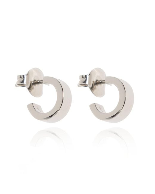 MM6 by Maison Margiela Metallic Earrings With Engraved Logo