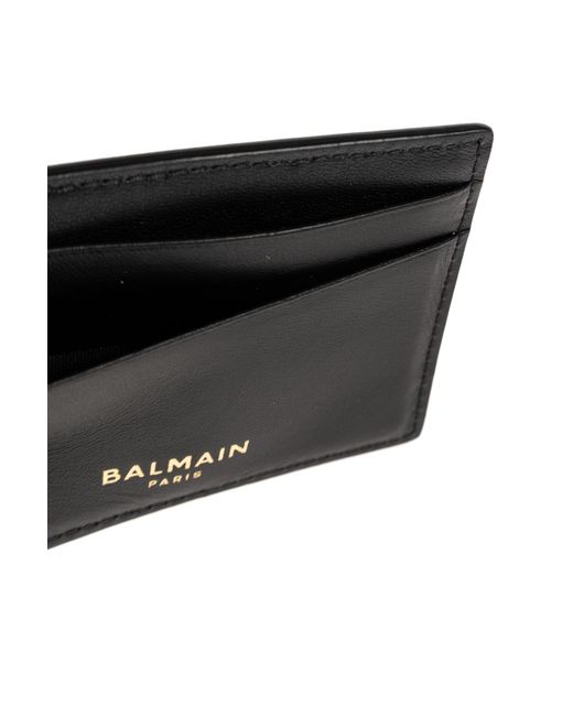 Balmain Black Card Holder With Monogram for men