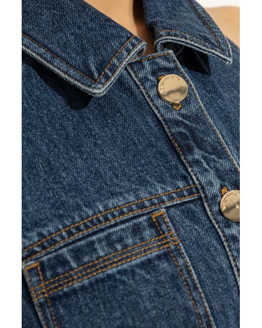Self-Portrait Blue Denim Dress With Open Back