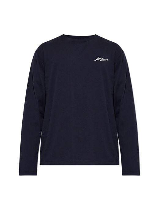 Acne Blue Long Sleeve T-Shirt for men