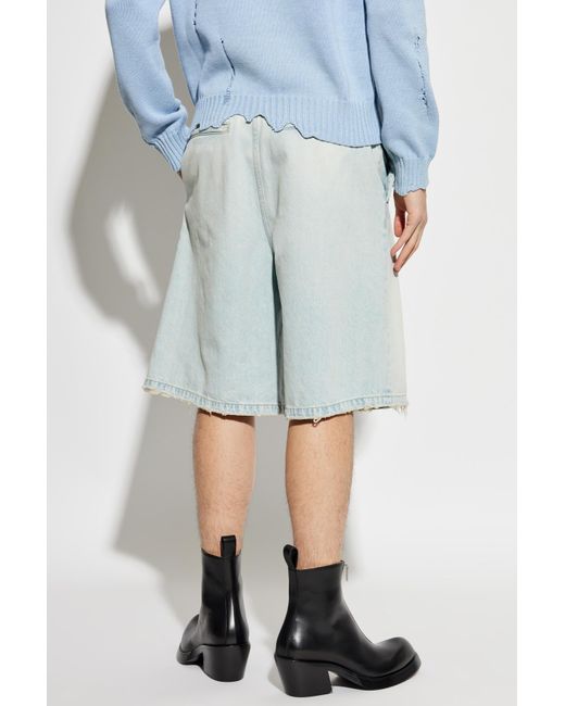 Alexander McQueen Blue Denim Shorts for men