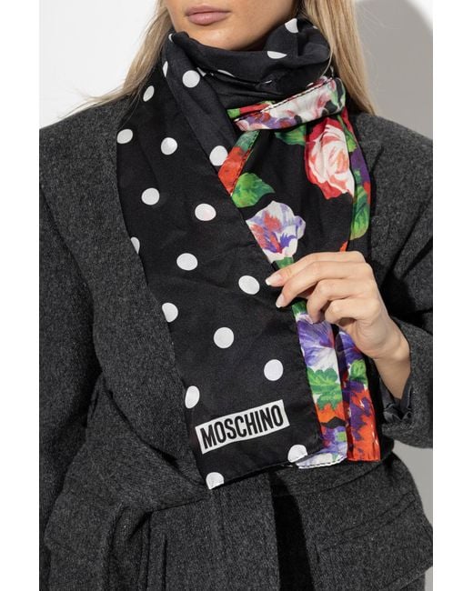 Moschino Black Silk Scarf