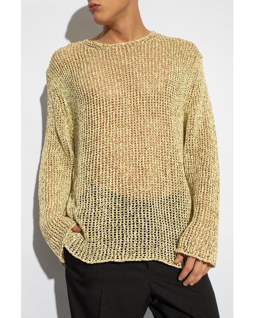 Jil Sander Yellow + Openwork Sweater, for men