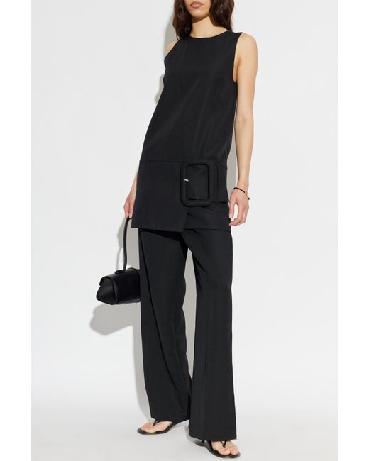 AMI Black Wool Dress With Decorative Belt