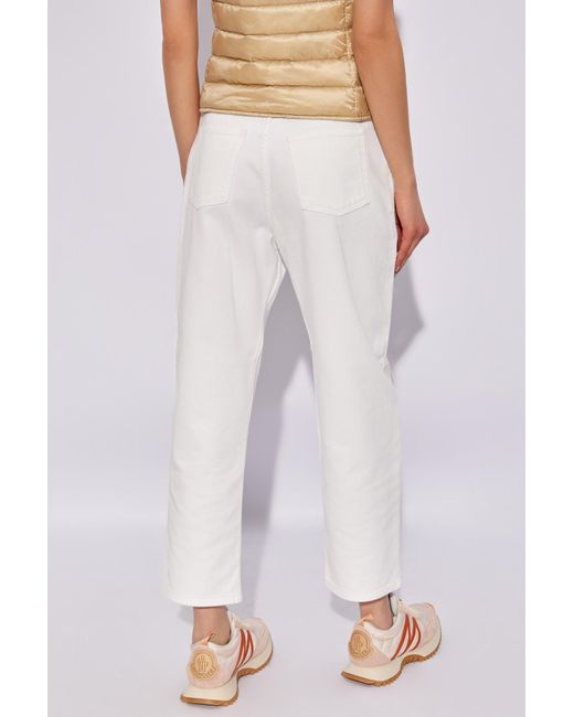 Moncler White High-rise Jeans,