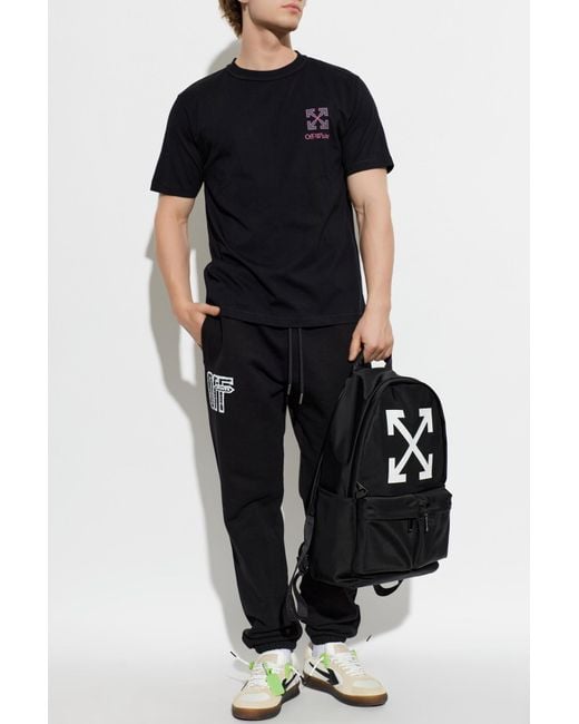 Off-White c/o Virgil Abloh Black T-Shirt With Printed Logo for men