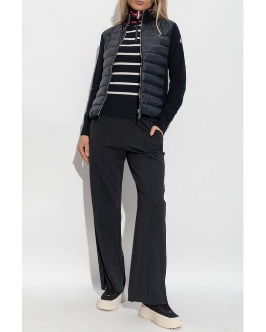 Moncler Blue Top With A Striped Pattern