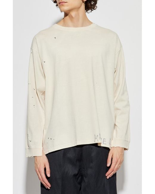 Maison Margiela White T-Shirt With Paint Splatter Effect for men