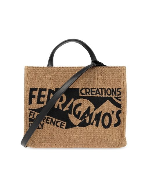 Ferragamo Black 'sign S' Shopper Bag,