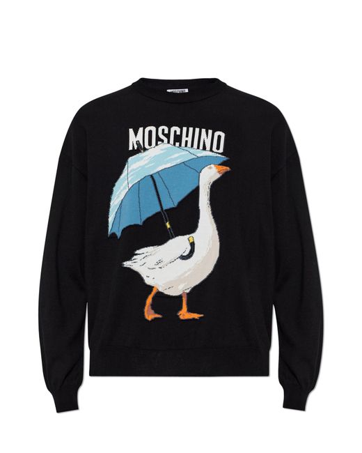Moschino Black Sweater With Logo