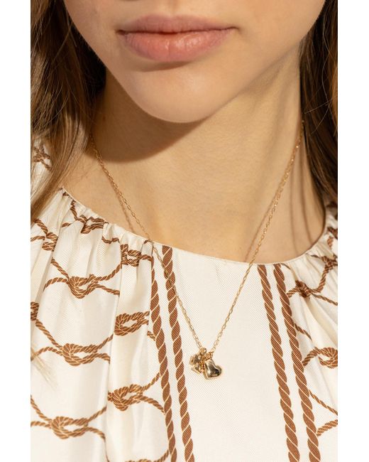 Tory Burch Natural 'good Luck' Charm Necklace,