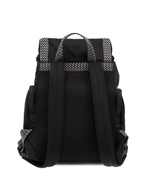 Lanvin Black Backpack With Logo, for men