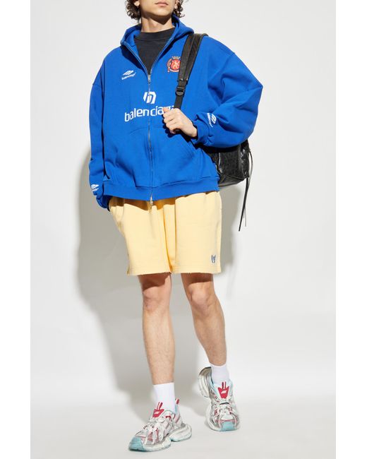 Balenciaga Blue Shorts With A Vintage Effect for men