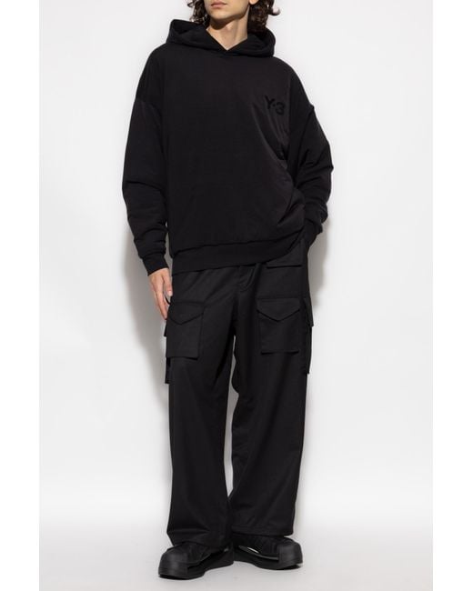 Y-3 Black Hoodie With Padding for men