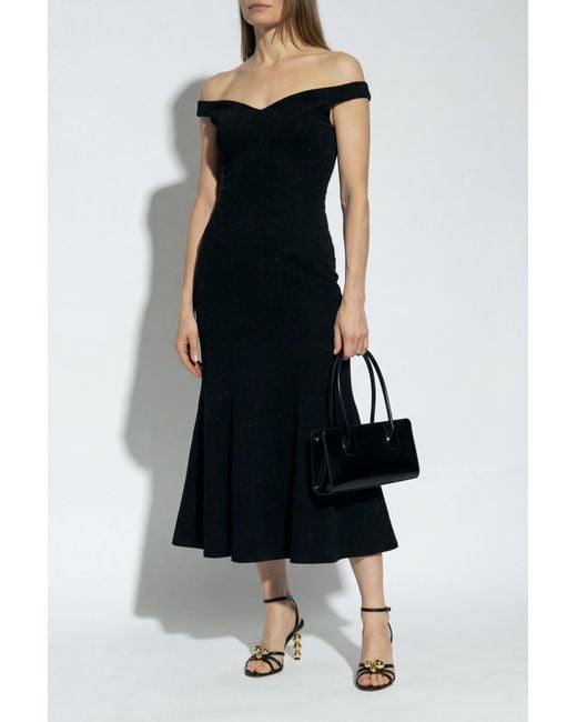 Self-Portrait Black Tweed Dress With Straps