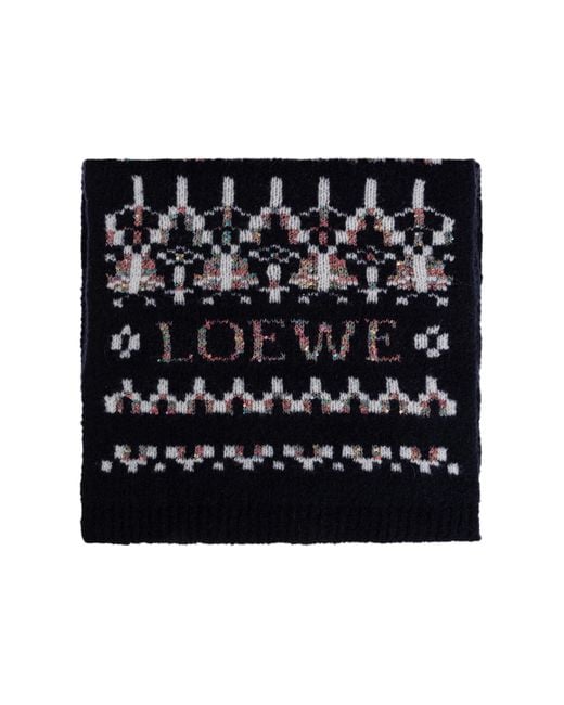 Loewe Black Wool Scarf