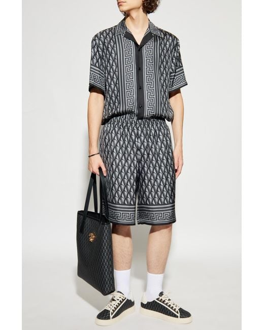 Versace Gray Silk Shorts for men