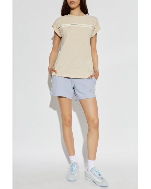 EA7 White Loose-Fit Top