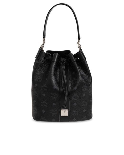 MCM Blue 'Dessau' Bag With Monogram