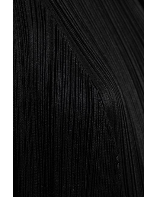 Pleats Please Issey Miyake Black Pleated Cardigan