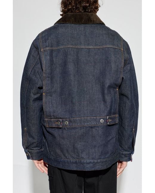 Loewe Blue Denim Jacket With Logo Patch for men