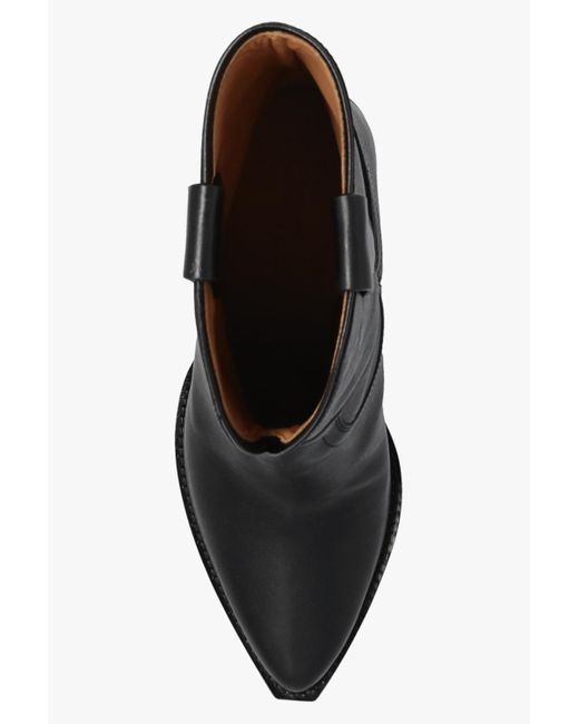 Isabel Marant Black 'Leyane' Heeled Ankle Boots