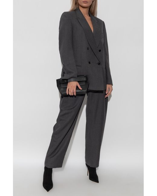 Halfboy Double Breasted Wool Blazer in Black Lyst