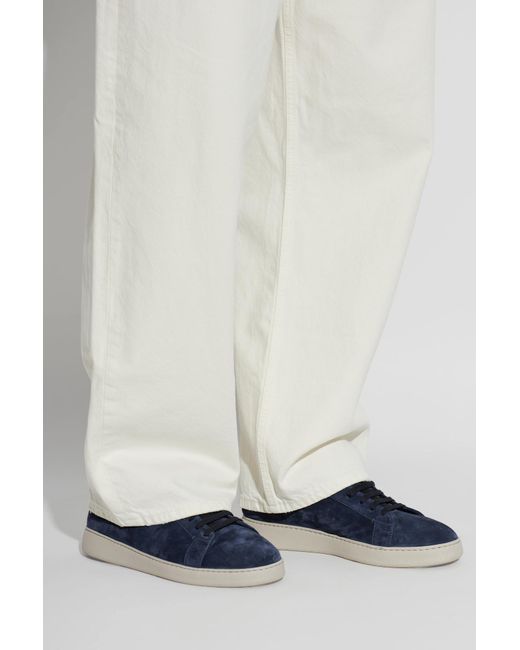 Eleventy Blue Suede Sports Shoes for men