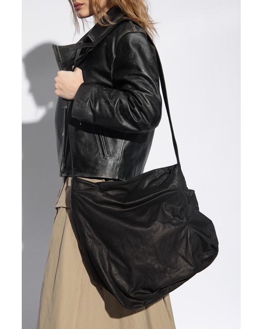 Discord Yohji Yamamoto Black Asymmetrical Shoulder Bag,