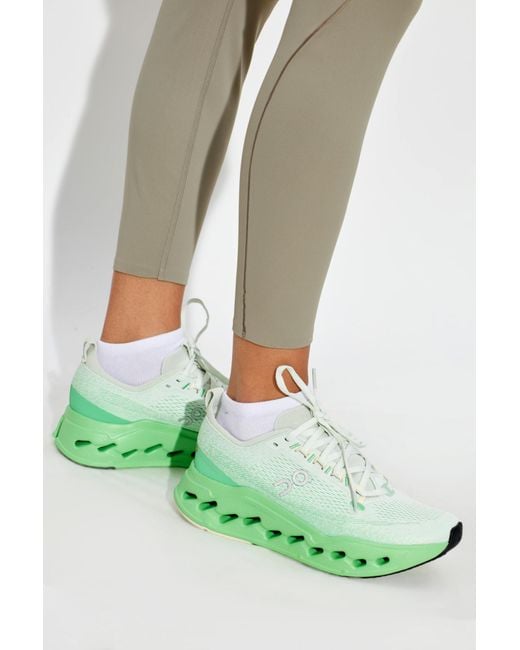 On Shoes Green "Cloudsurfer Max" Sports Shoes