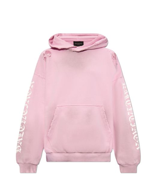 Balenciaga Pink Vintage Effect Sweatshirt, '