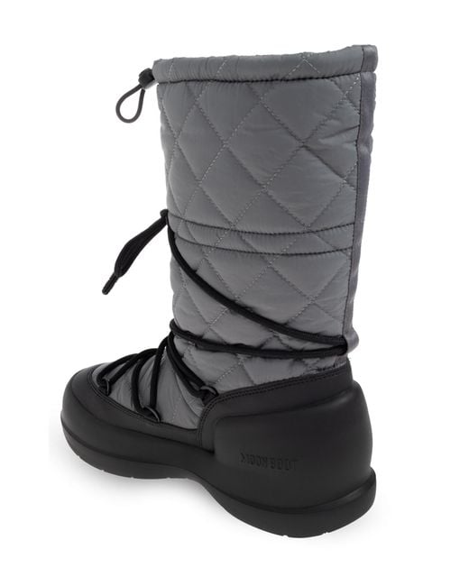 Moon Boot Black Snow Boots 'Mezzaluna Quilted'