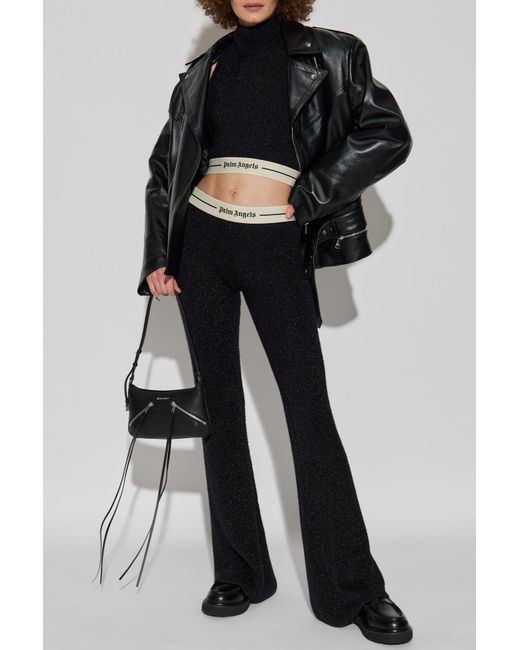 Palm Angels Black Top With Stand-Up Collar