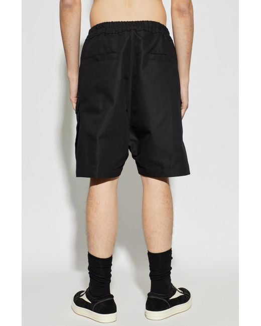 Rick Owens Black Cargo Shorts for men