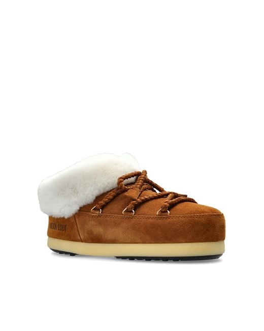 Moon Boot Brown Mb Evx Mule Suede Shoes