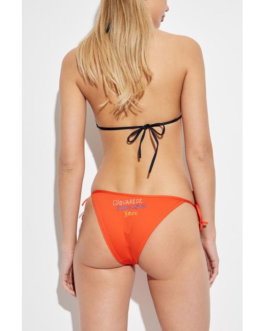 DSquared² Orange Swimsuit Bottom