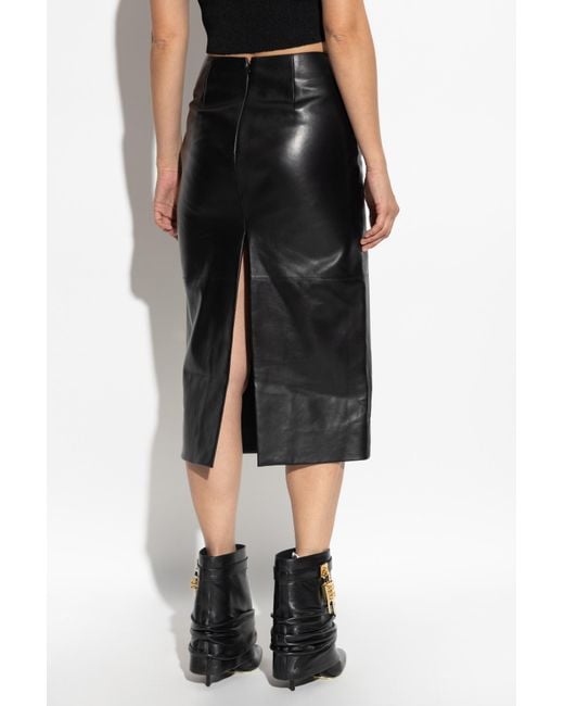 Givenchy Black Leather Skirt