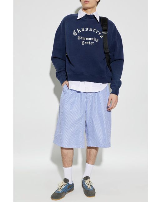 Willy Chavarria Blue Ribbed Shorts for men
