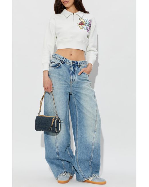 KENZO White Polo With A Shimmering Applique