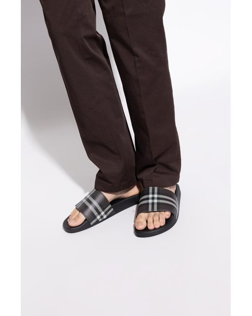 Burberry Black Rubber Flip-Flops for men