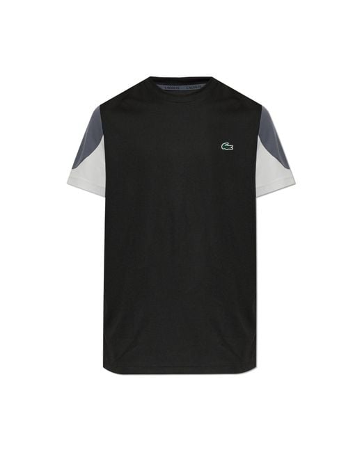 Lacoste Black T-Shirt With Logo Patch for men