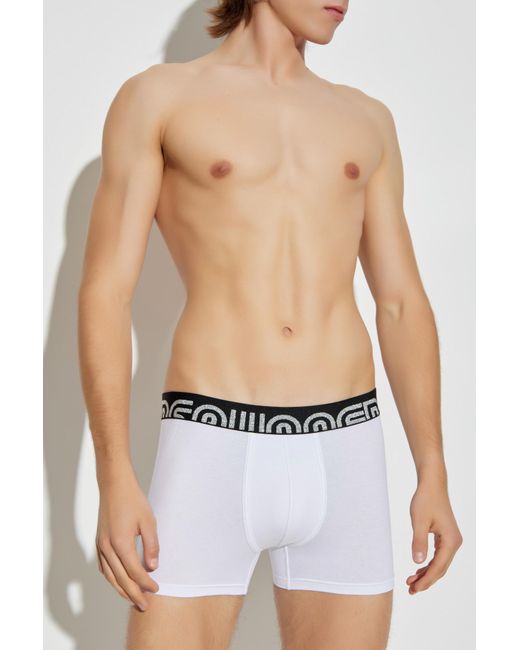 DSquared² Blue Boxer Shorts With Logo for men