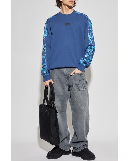 Versace Jeans Couture Blue Sweatshirt With "Barocco" Print for men