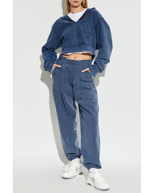 T By Alexander Wang Blue Sweatshirt With Print