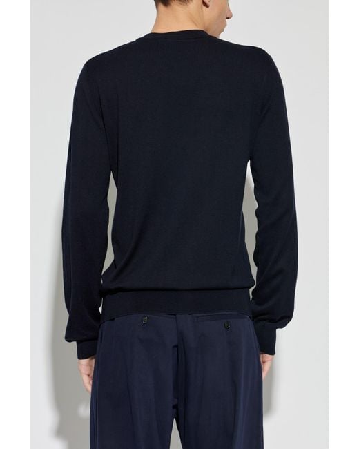 Balmain Blue Sweater With Logo for men