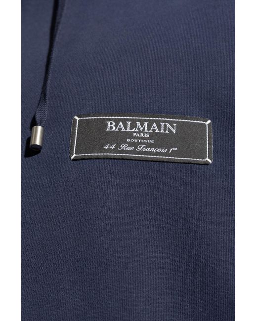 Balmain Blue Sweatshirt With Logo, for men