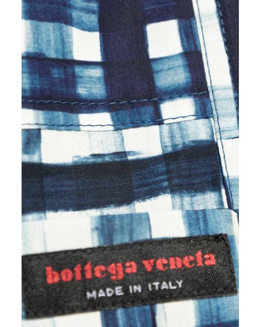 Bottega Veneta Blue Plaid Pattern Shorts for men