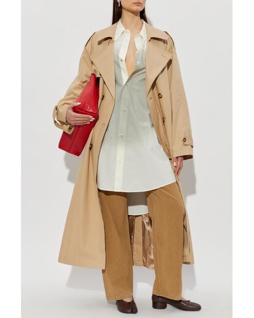 MM6 by Maison Margiela Natural Trousers With A 'Vintage' Effect